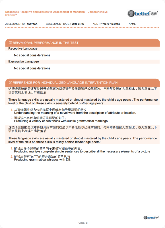 DREAM-S Assessment Report - Fail